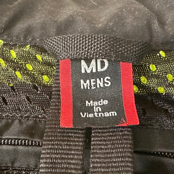 First Gear Mesh Motorcycle Jacket Medium Neon Yellow Armor Elbow Shoulder Back - Picture 8 of 16